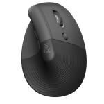 Logitech Lift for Business - Mouse verticale - ergonomico - 6 pulsanti - senza fili - Bluetooth, 2.4 GHz - ricevitore USB Logitech Logi Bolt - grafite